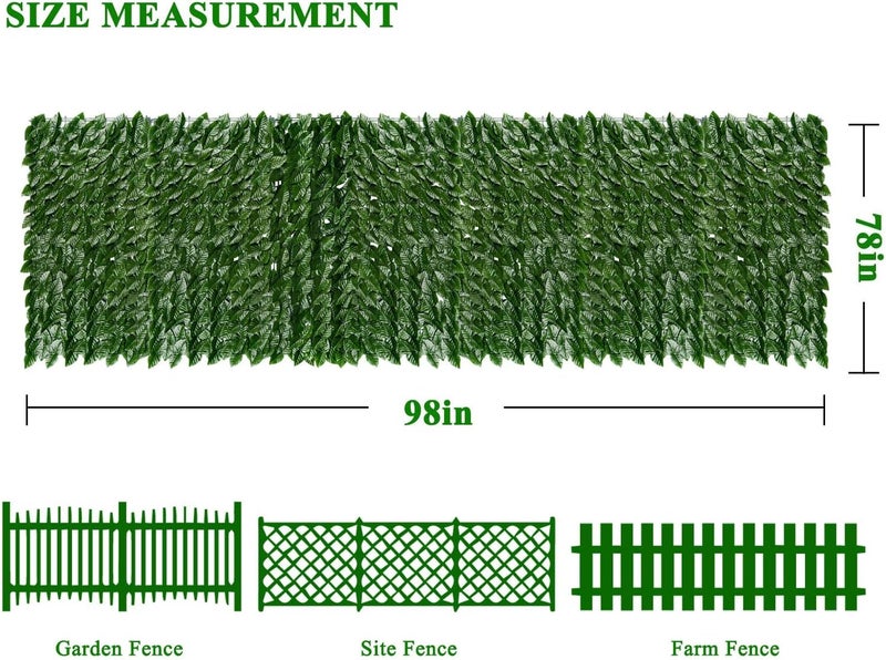 iCover Artificial Ivy Privacy Screen for Fence, 78x98in Strengthened Joint Prevent Leaves Falling Off, Faux Hedge Panels Greenery Vines, Decorative Fences for Outdoor, Garden - Image 2